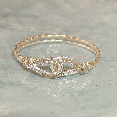 Infinity Design Gold & Silver Two Tone Twist Wire Thumb Ring