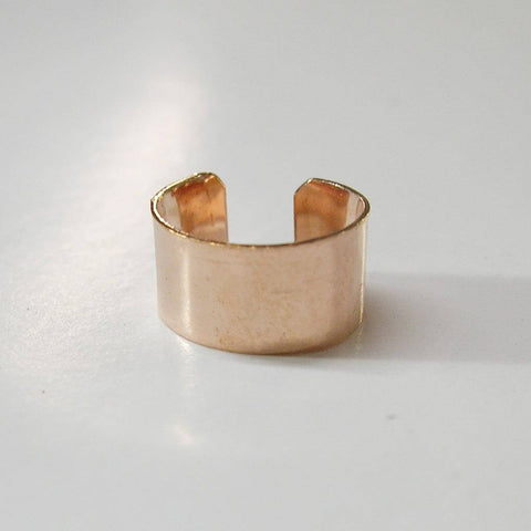 Rose Gold Filled Wide Smooth Band Ear Cuff