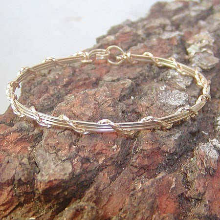 14kt Gold Filled 4-Strand Wire Wrapped Stackable Bracelet  SSSwa