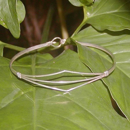 Sterling Silver 3-Strand Wire Wrapped Bracelet - SSSpo