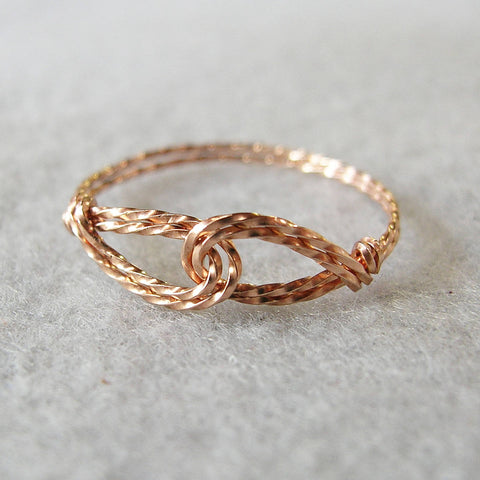 Infinity Design Rose Gold Filled Twist Wire Thumb Ring