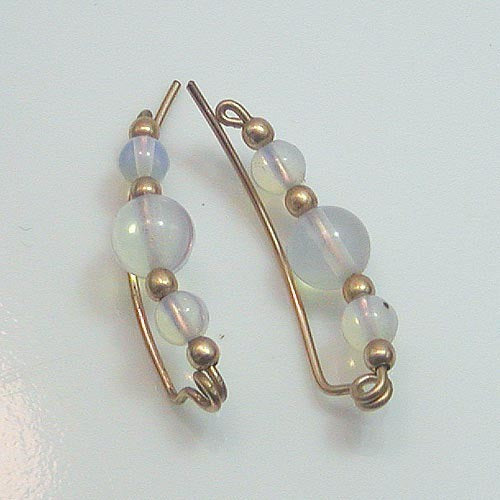 Eerie Glowing Opalite Beads Ear Sweeps - Ear Sweep 16