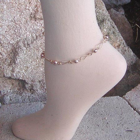 Fishtail Link Beaded Ankle Bracelet