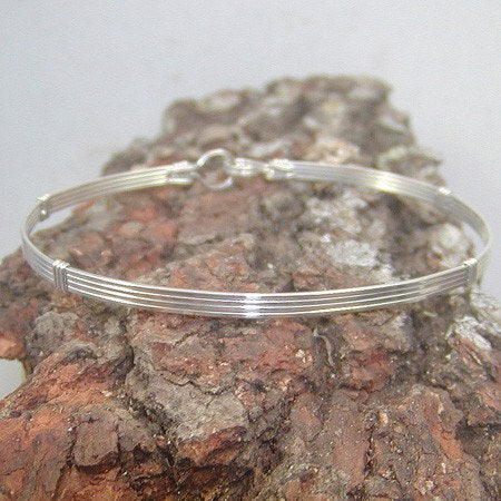 Plain Sterling Silver Wire Wrapped Stackable Bracelet  SSSS