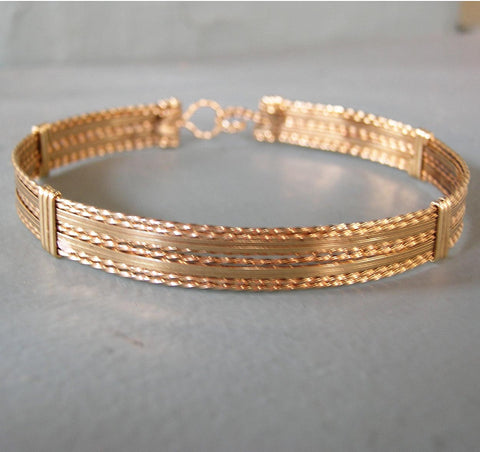 14kt Gold Filled 10-Strand Wire Wrapped Bracelet  TTSSTTSSTT