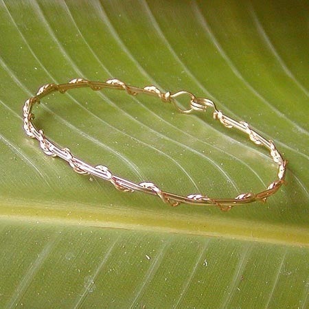 14kt Gold Filled Thin Stackable Wire Wrapped Bangle Bracelet  SSwa