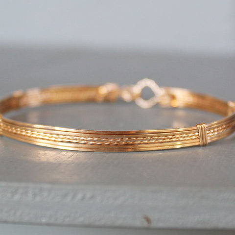 14kt Gold Filled 6-Strand Wire Wrapped Stackable Bracelet  SSTTSS