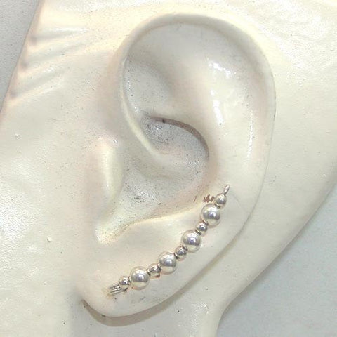 Sterling Silver Beads Ear Climbers - Ear Sweep 13