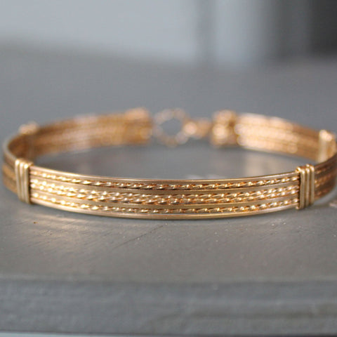 Sassy 14kt Gold Filled 8-Strand Wire Wrapped Bracelet  STSTTSTS