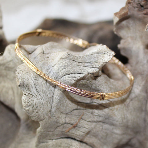14kt Gold Filled Crossover Wire Wrapped Stackable Bracelet  SSTTco