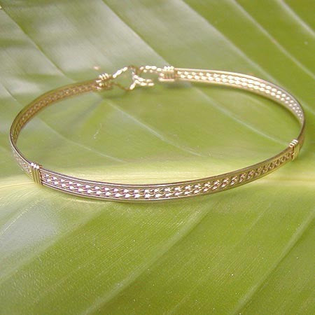 14kt Gold Filled 4-Strand Wire Wrapped Stackable Bracelet  STTS