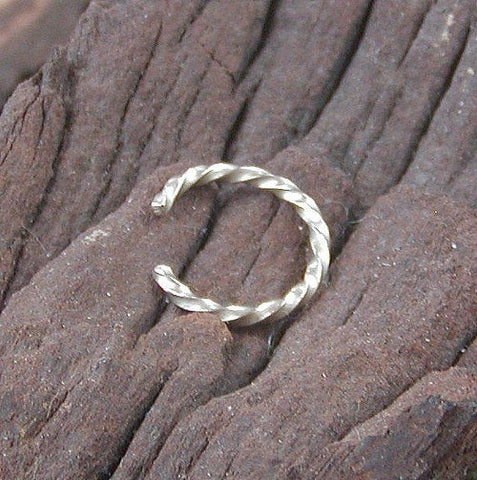 Sterling Silver Thin Twist Wire Ear Cuff