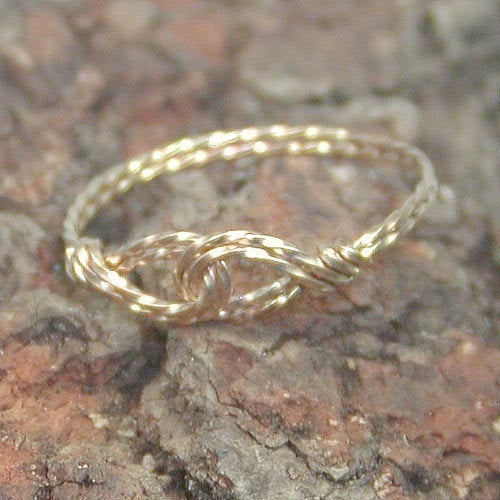 Infinity Design Yellow Gold Filled Twist Wire Thumb Ring