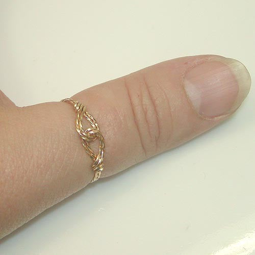Infinity Design Yellow Gold Filled Twist Wire Thumb Ring