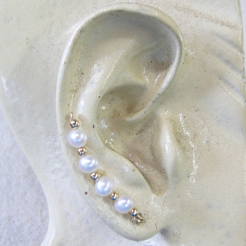 Freshwater Pearls 14kt Gold Filled Bridal Ear Climbers - Ear Sweep 13