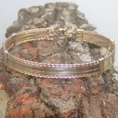 Bold 14kt Gold Filled Wirewrapped Stackable Bracelet  TTSSSSSSTT