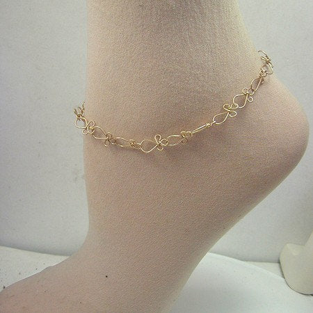 14kt Gold Filled Ankh-Link Ankle Bracelet