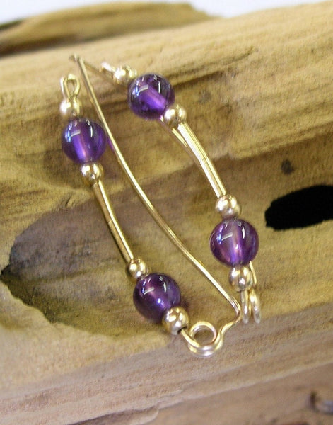 Simple Amethyst Beads Ear Sweeps - Ear Sweep 27