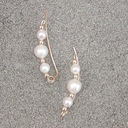 Freshwater Pearls Ear Climbers - June Birthstone - Ear Sweep 16