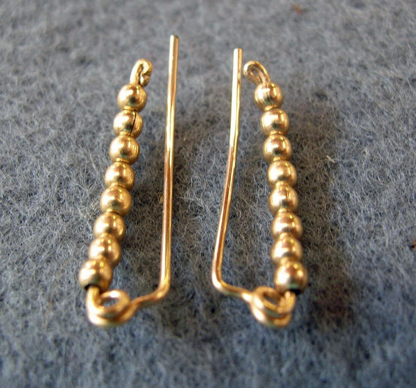 Tiny Gold Filled Beads Ear Crawlers - Ear Sweep 21