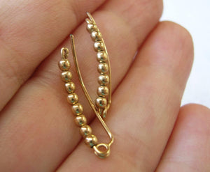 Tiny Gold Filled Beads Ear Crawlers - Ear Sweep 21
