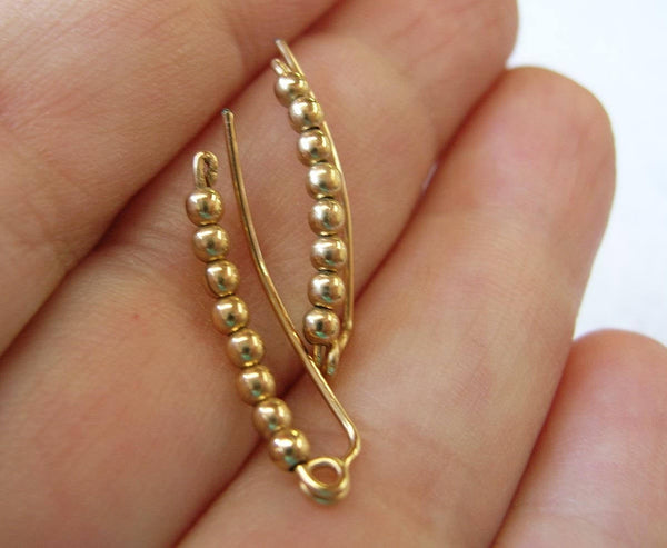 Tiny Gold Filled Beads Ear Crawlers - Ear Sweep 21