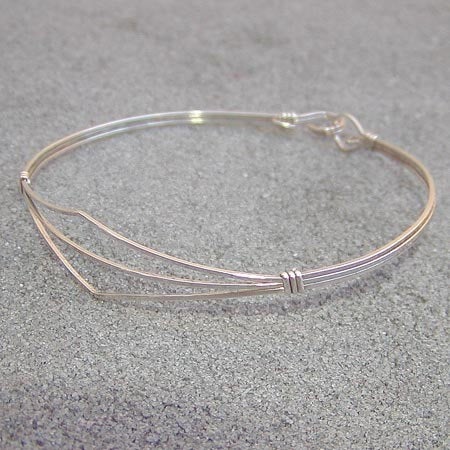 Sterling Silver 3-Strand Wire Wrapped Bracelet - SSSpo