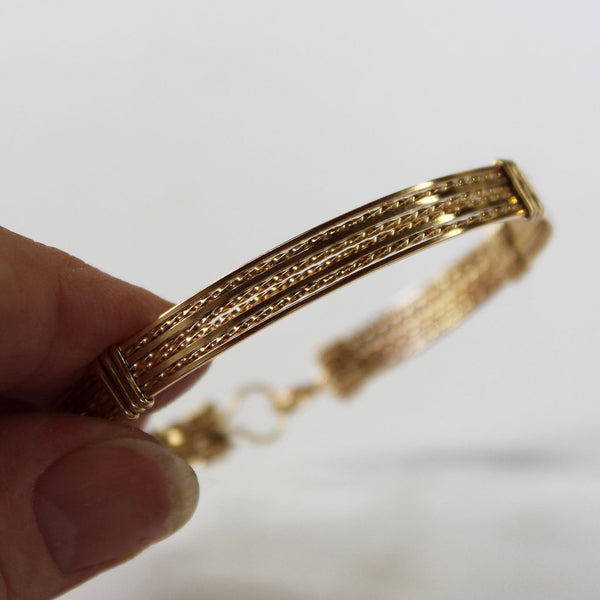 Sassy 14kt Gold Filled 8-Strand Wire Wrapped Bracelet  STSTTSTS