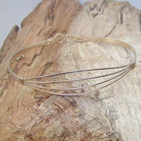 Two-Tone Silver Over Gold Thin Wire Wrapped Bracelet SSSwa – Contemporary  Concepts Handcrafted Jewelry