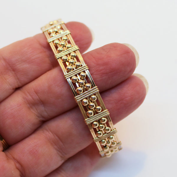 5-Bead Star 3mm Gold Filled Beads Wire Wrapped Bracelet