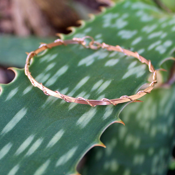 14kt Rose Pink Gold Filled Wire Wrapped Stackable Bracelet  SSSwa
