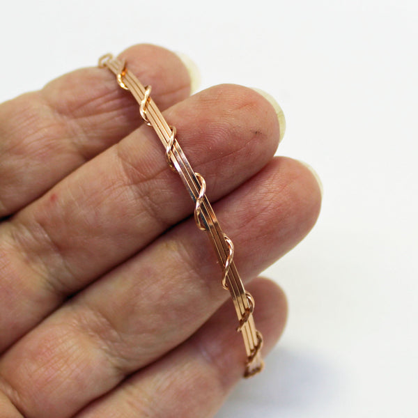 14kt Rose Pink Gold Filled Wire Wrapped Stackable Bracelet  SSSwa