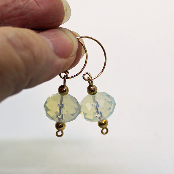 Glowing Fancy Opalite Bead Dangle Earrings