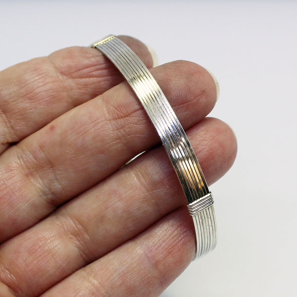 Smooth Sterling Silver Wire Wrapped Stackable Bracelet  SSSSSSSS