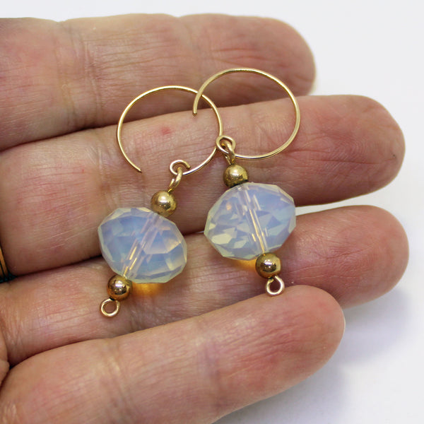 Glowing Fancy Opalite Bead Dangle Earrings