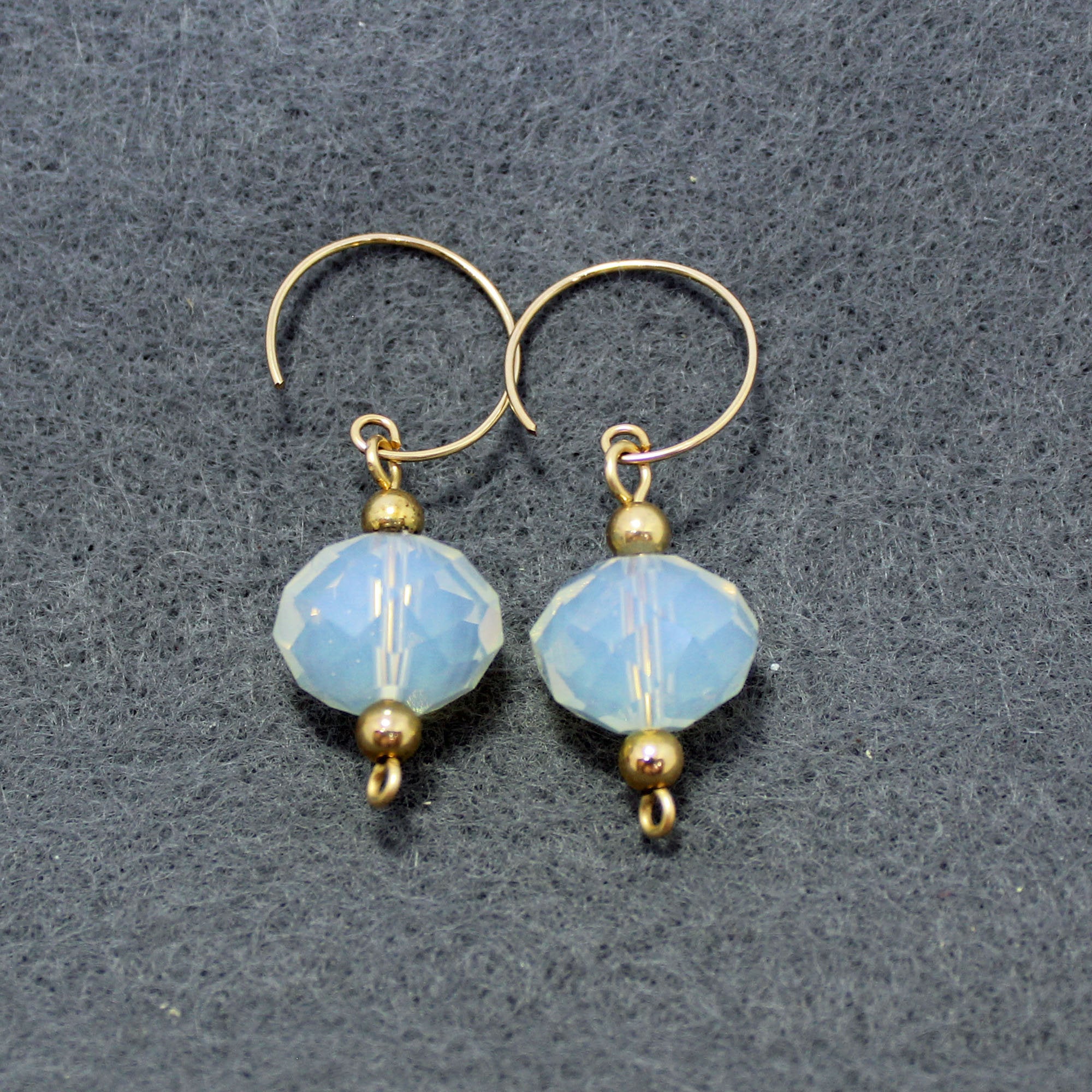 Glowing Fancy Opalite Bead Dangle Earrings