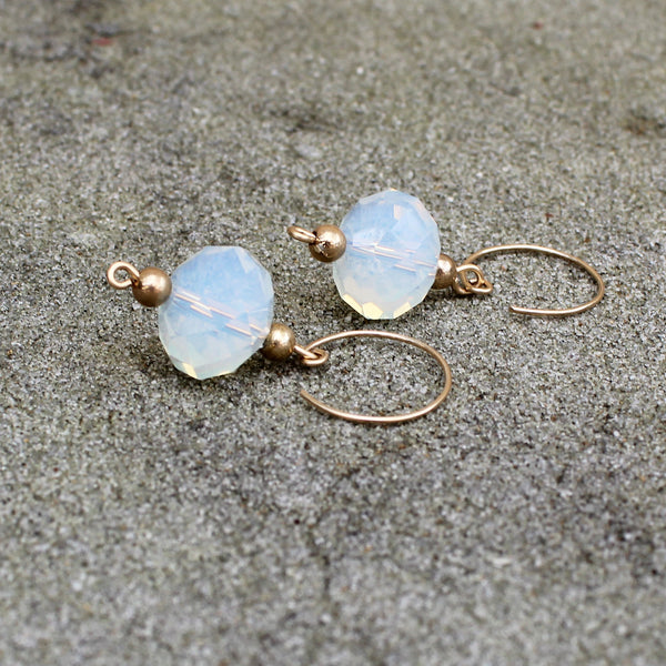 Glowing Fancy Opalite Bead Dangle Earrings