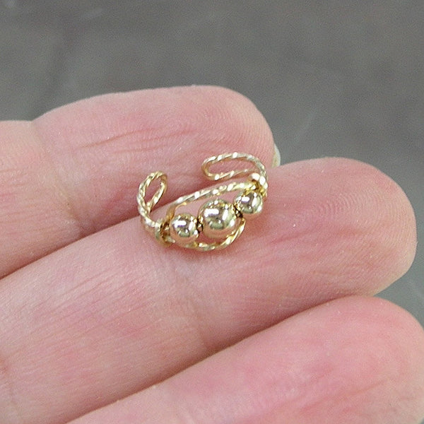 Gold Filled Beads Twist Wire Ear Cuff