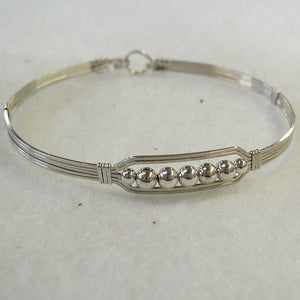 5 Little Beads Sterling Silver Beads Wire Wrapped Bracelet