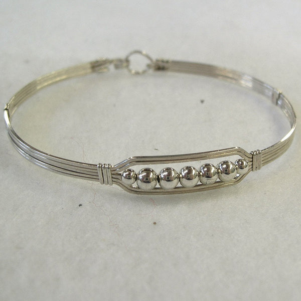 5 Little Beads Sterling Silver Beads Wire Wrapped Bracelet