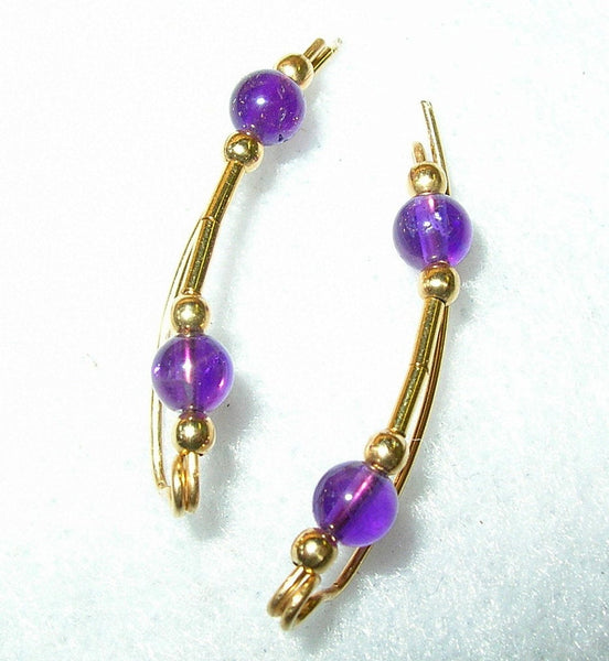 Simple Amethyst Beads Ear Sweeps - Ear Sweep 27